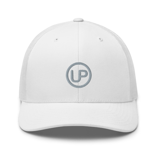 Up Brands Trucker Cap With Large Centered Logo (White Color)