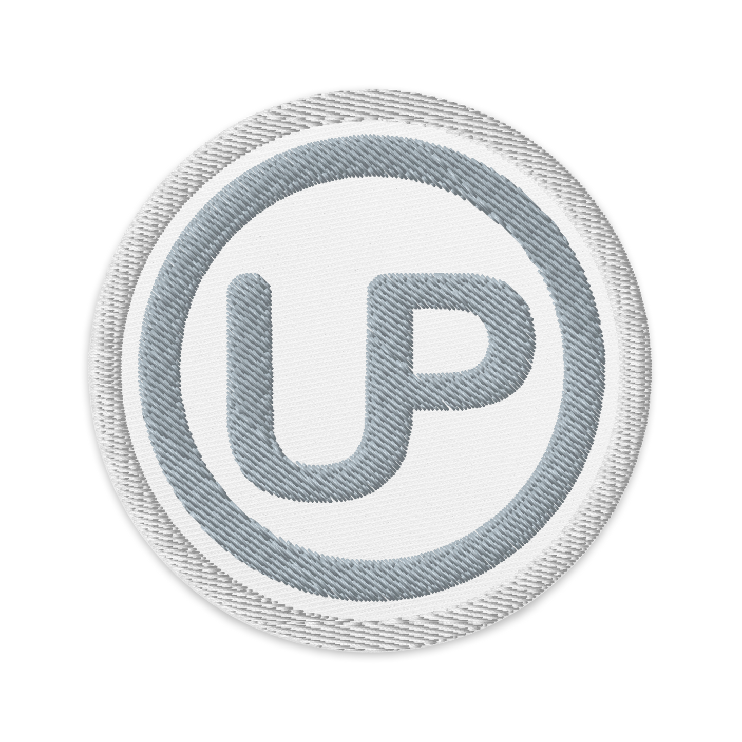 Up Brands Embroidered Patch (White Patch With Grey Logo)