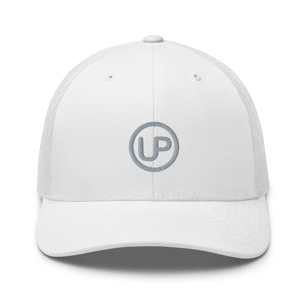 Up Brands Trucker Cap With Large Centered Logo (White Color)